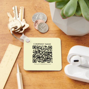 Create a QR Code Pale Yellow Key Ring
