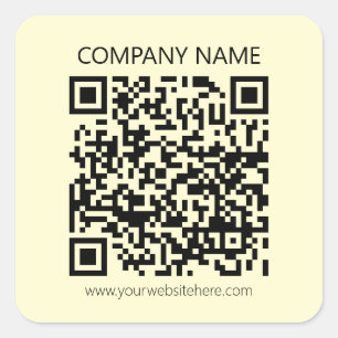 Create a QR Code Pale Yellow Square Sticker