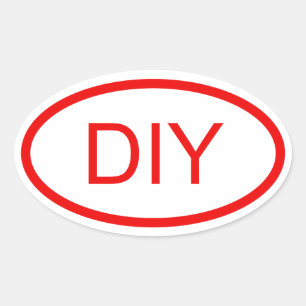 Create a Red Euro Style Oval Sticker