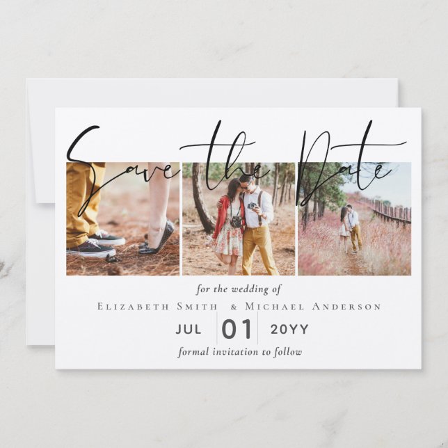 Create a Rustic Engagement Photo Save the Date (Front)