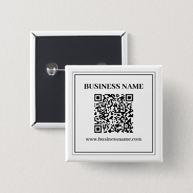 Create a Scannable QR code | Black & White 15 Cm Square Badge (Front & Back)