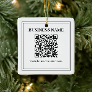 Create a Scannable QR code Black & White Ceramic Ornament
