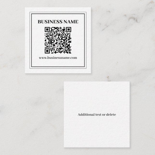 Create a Scannable QR code | Black & White Enclosure Card (Front/Back)