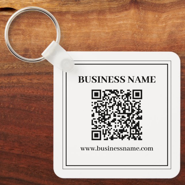 Create a Scannable QR code | Black & White Key Ring (Front)
