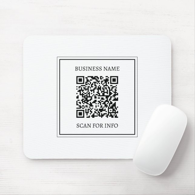 Create a Scannable QR code | Black & White Mouse Mat (With Mouse)