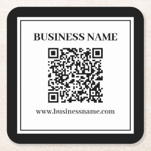Create a Scannable QR code Black & White Square Paper Coaster