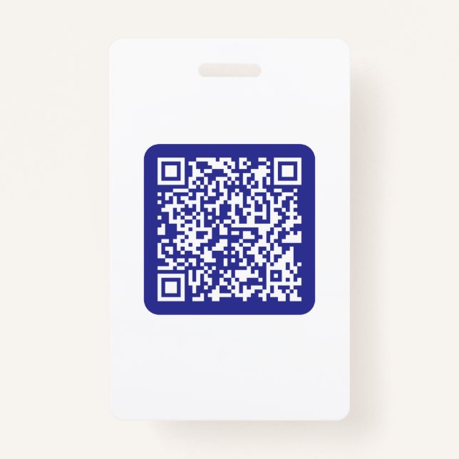 Create a Scannable QR code | Editable Dark Blue ID Badge (Front)