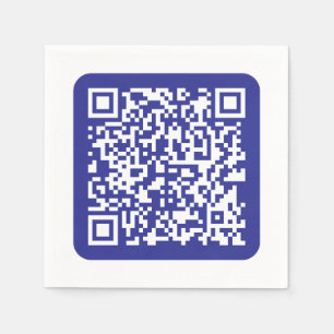 Create a Scannable QR code   Editable Dark Blue Napkin