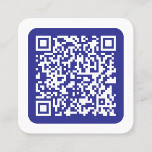 Create a Scannable QR code Editable Dark Blue Square Business Card