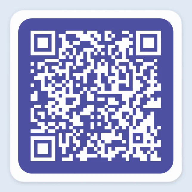 Create a Scannable QR code | Editable Dark Blue Square Sticker | Zazzle
