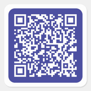 Create a Scannable QR code   Editable Dark Blue Square Sticker