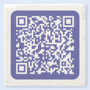 Create a Scannable QR code   Editable Dark Blue Stone Coaster