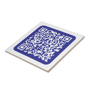 Create a Scannable QR code   Editable Dark Blue Tile