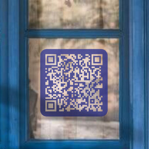 Create a Scannable QR code   Editable Dark Blue Window Cling