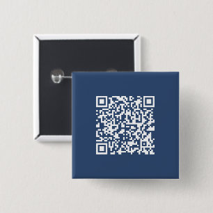 Create a Scannable QR Code Faded Navy Blue 15 Cm Square Badge