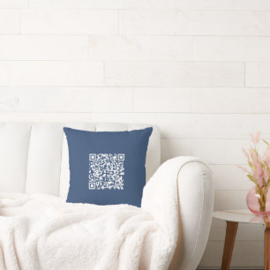 Create a Scannable QR Code   Faded Navy Blue  Cushion