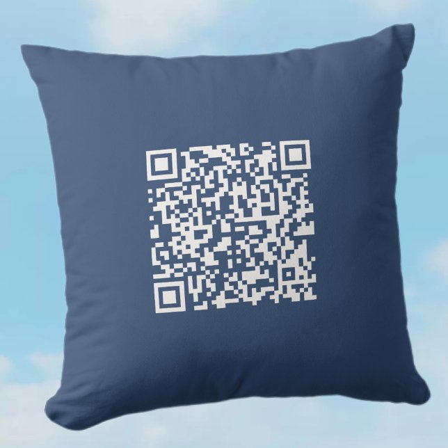 Create a Scannable QR Code | Faded Navy Blue  Cushion (Creator Uploaded)