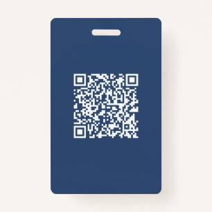 Create a Scannable QR Code Faded Navy Blue ID Badge