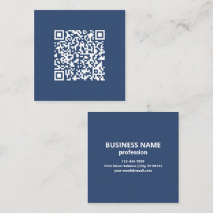 Create a Scannable QR Code Faded Navy Blue Square Business Card
