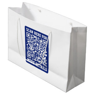 Create a Scannable QR code Navy Blue (editable) Large Gift Bag
