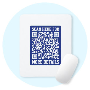 Create a Scannable QR code Navy Blue (editable) Mouse Mat