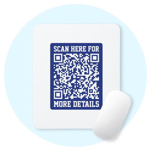Create a Scannable QR code | Navy Blue (editable) Mouse Mat (Creator Uploaded)