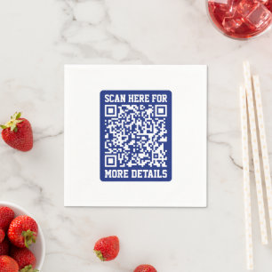 Create a Scannable QR code   Navy Blue (editable) Napkin