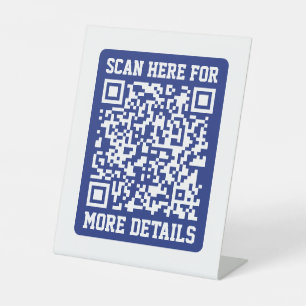 Create a Scannable QR code Navy Blue (editable) Pedestal Sign