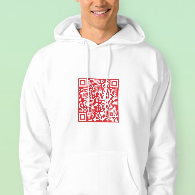 Create a Scannable Red (editable) QR code Hoodie (Creator Uploaded)