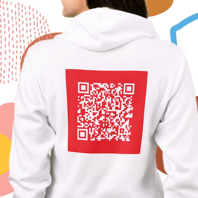 Create a Scannable Red (editable) QR code Hoodie (Creator Uploaded)