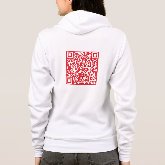 Create a Scannable Red (editable) QR code Hoodie (Back)