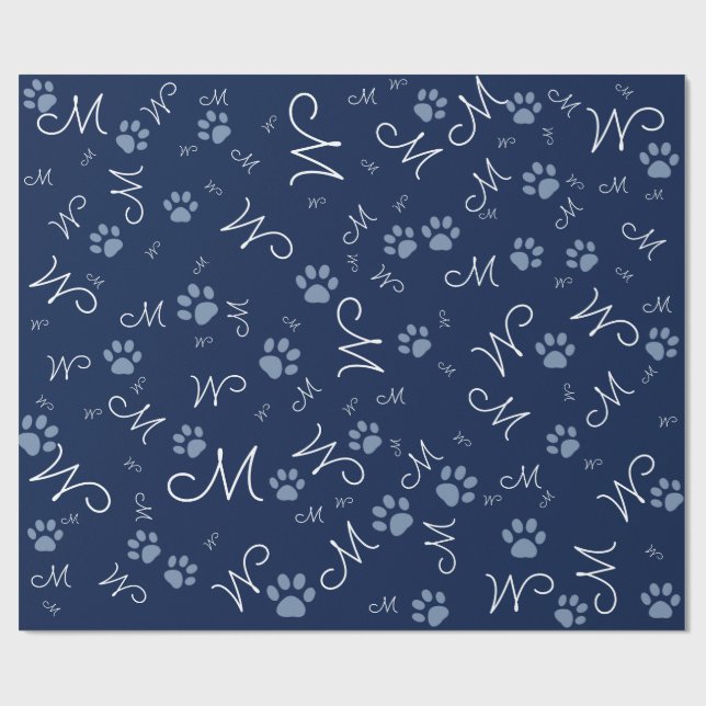 create a seamless personalised paw wrapping paper (Flat)