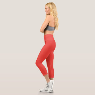 Create a Striking Red Background with White Border Capri Leggings