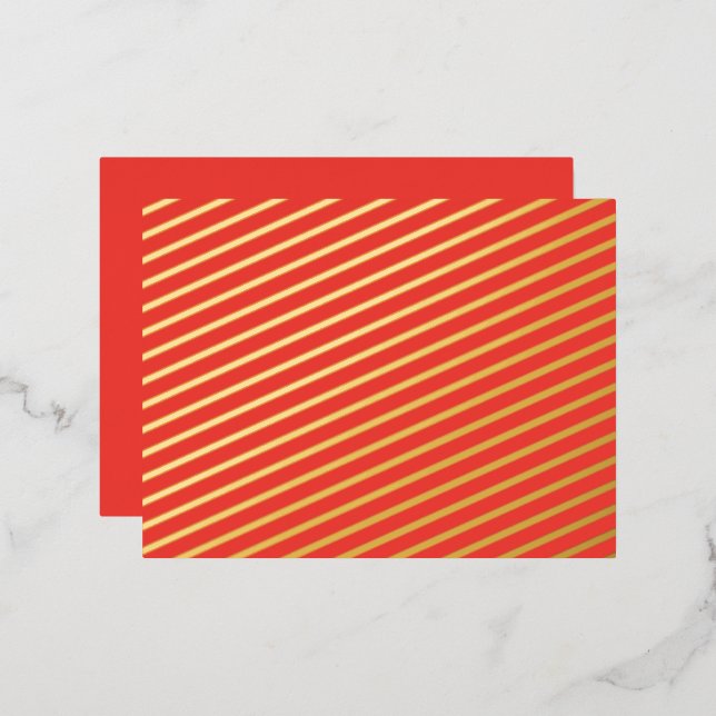 Create a Striking Red Background with White Border Foil Holiday Postcard (Front/Back)