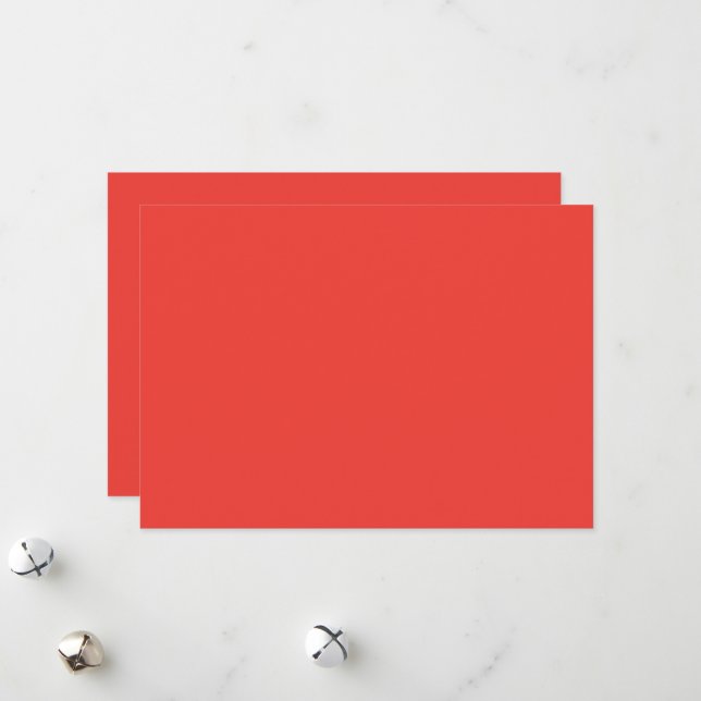 Create a Striking Red Background with White Border Holiday Card (Front/Back In Situ)
