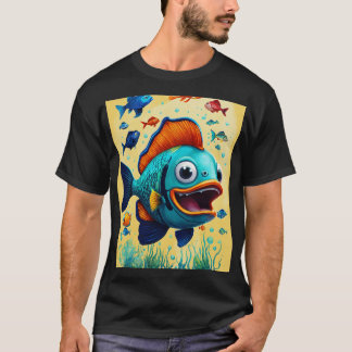create a talking fish for a t-shirt brand like pix