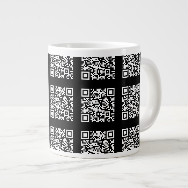 Create a Tiled QR code Pattern | Editable Colour Large Coffee Mug (Front Right)