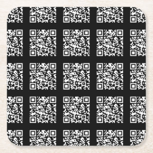 Create a Tiled QR code Pattern   Editable Colour Square Paper Coaster
