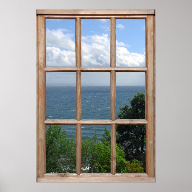 Create a Trees and Sea View from a Window Effect Poster (Front)