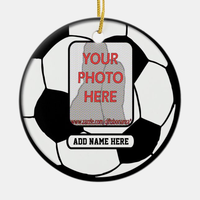 Create a unique soccer gift ceramic tree decoration (Front)