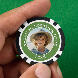 Create A Vacation Souvenir with Photo and Text Poker Chips