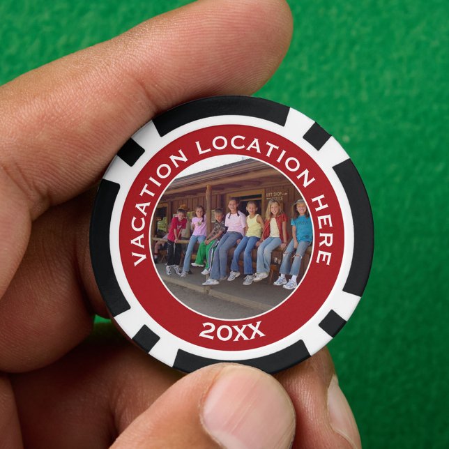 Create A Vacation Souvenir with Photo and Text Poker Chips (Custom Poker Chip)