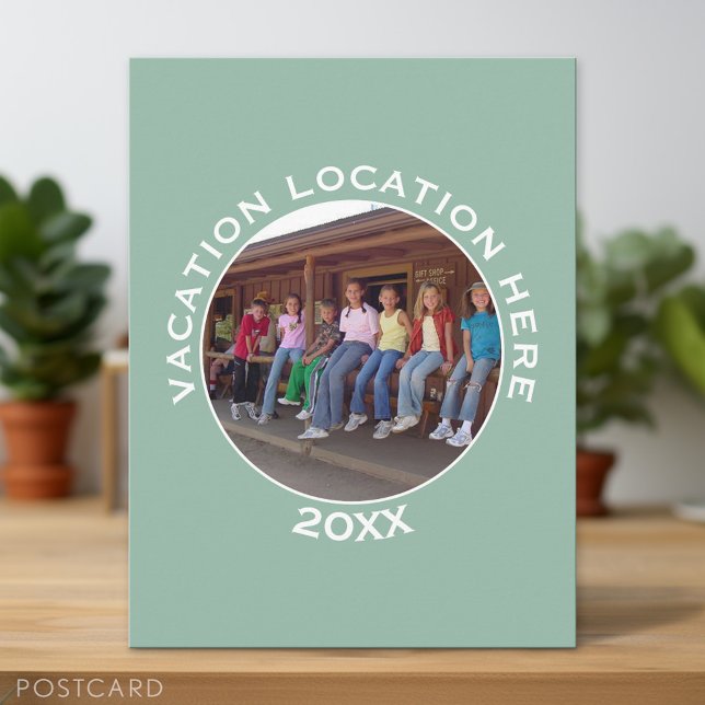 Create A Vacation Souvenir with Photo and Text Postcard (Custom Postcard)