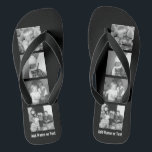 Create an Instagram Collage with 4 photos - black Flip Flops<br><div class="desc">Use four square photos to create a unique and personal gift. Or you can keep the hipster puppy and make a trendy keepsake. If you need to adjust the pictures,  click on the customise tool to make changes.</div>