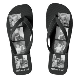 Create an Instagram Collage with 4 photos - black Flip Flops