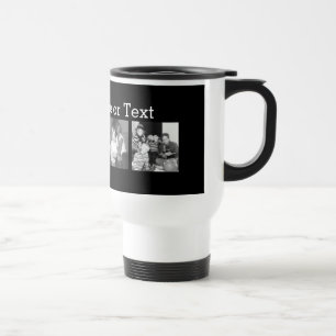Create an Instagram Collage with 4 photos - black Travel Mug