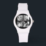 Create an Instagram Collage with 4 photos - black Watch<br><div class="desc">Use four square photos to create a unique and personal gift. Or you can keep the hipster puppy and make a trendy keepsake. If you need to adjust the pictures,  click on the customise tool to make changes.</div>