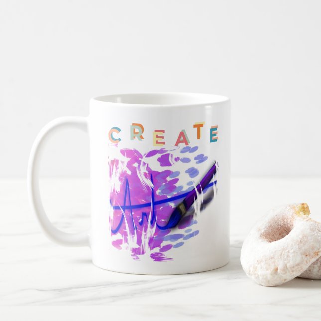 "Create Art" Coffee Mug (With Donut)