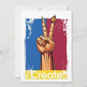 Create Art Hand Peace Sign Inspirational Announcement