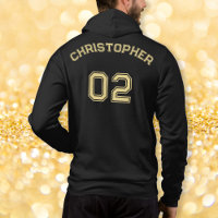 Create Black Gold Player Name Jersey Number Mens